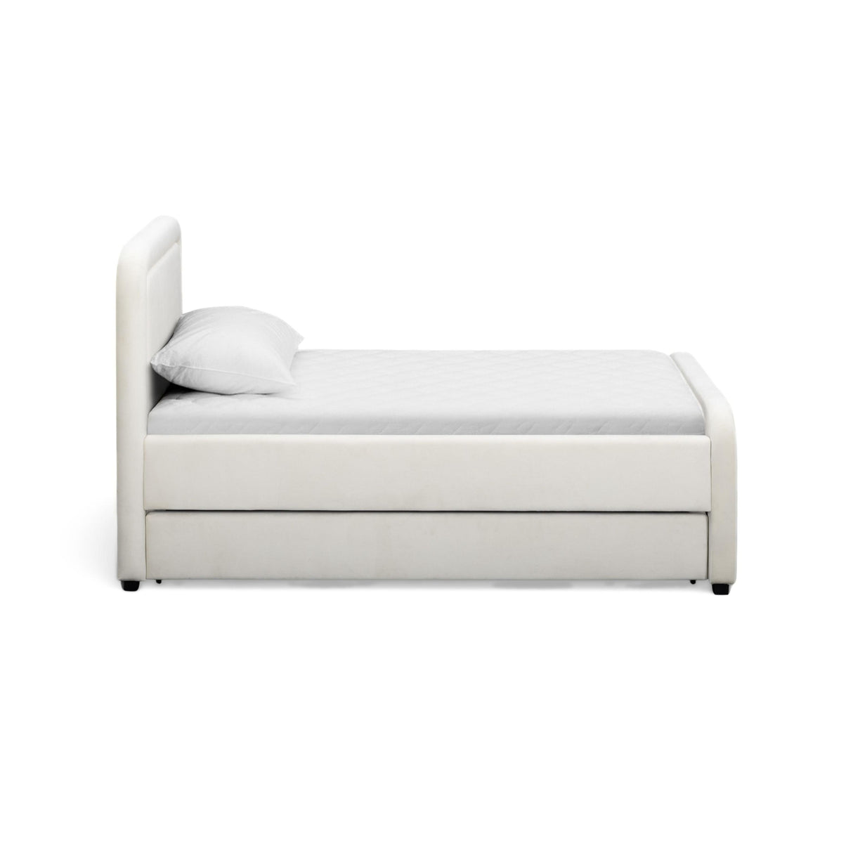 TOV Briella Cream Velvet Trundle Bed