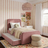 TOV Briella Salmon Velvet Trundle Bed