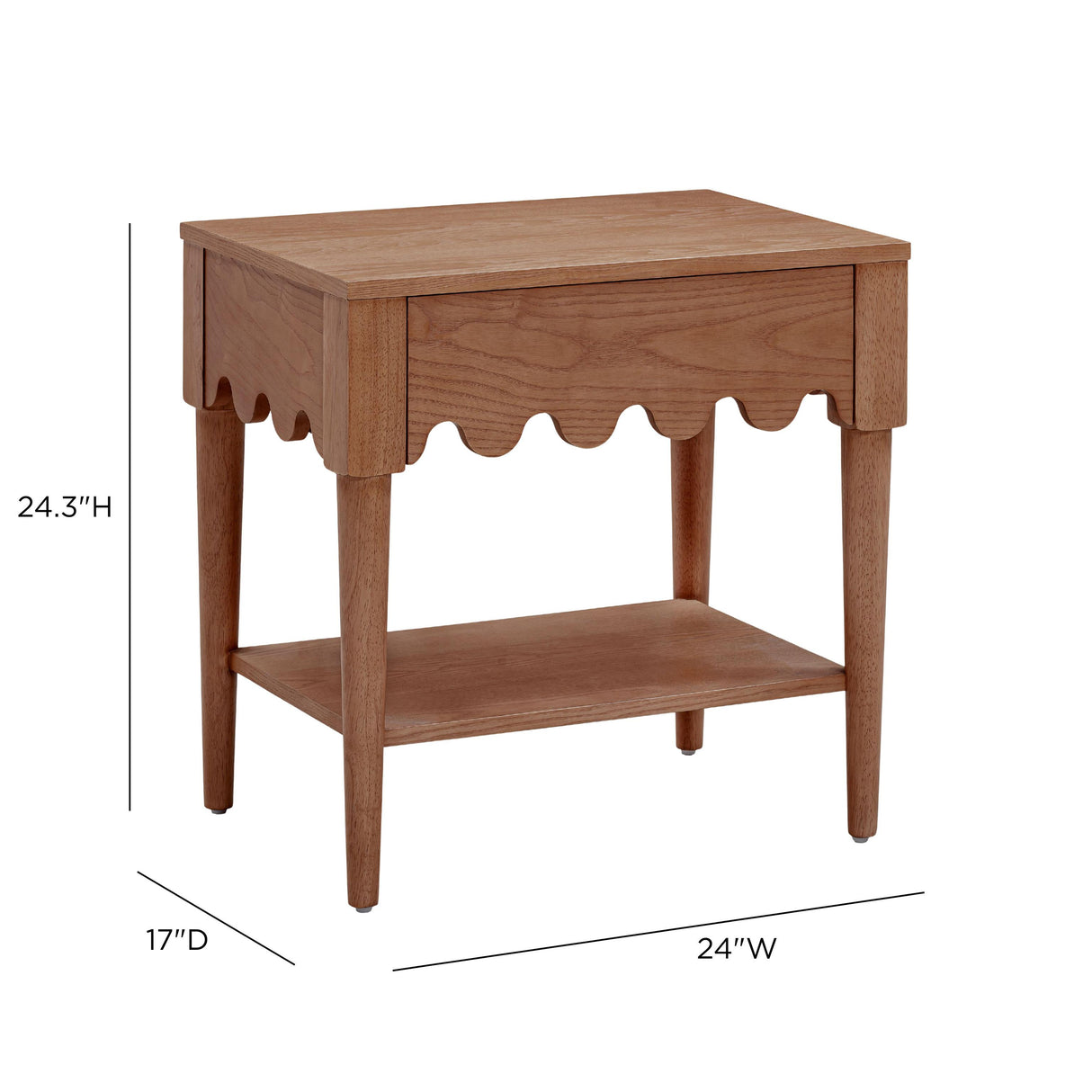 TOV Oodle Walnut Nightstand With Drawer