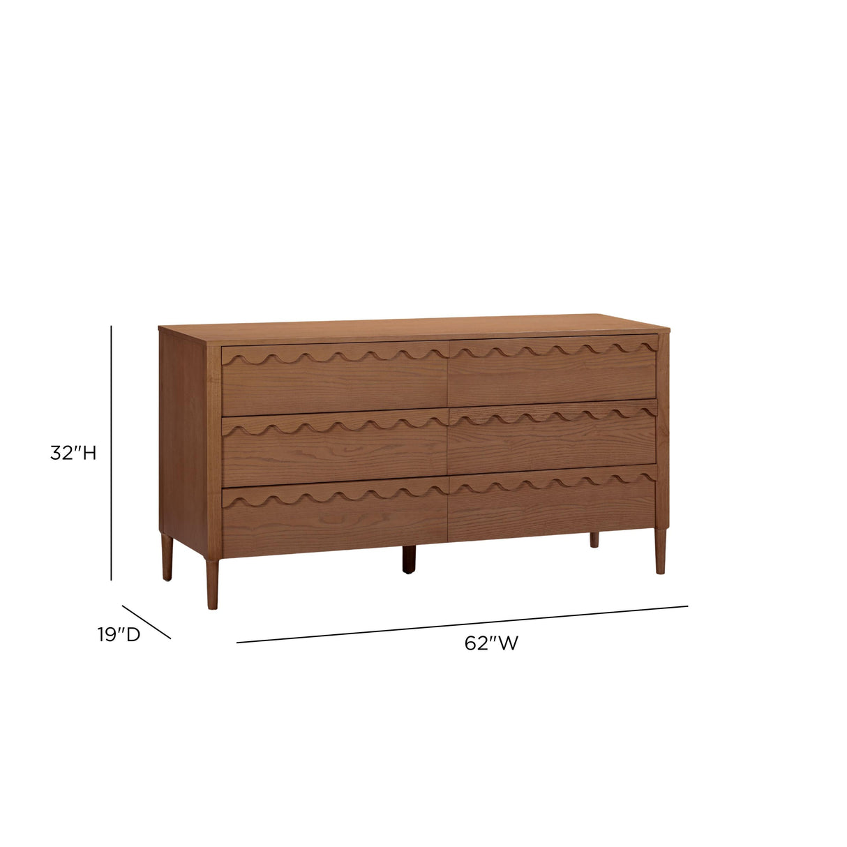 TOV Oodle Walnut 6 Drawer Dresser