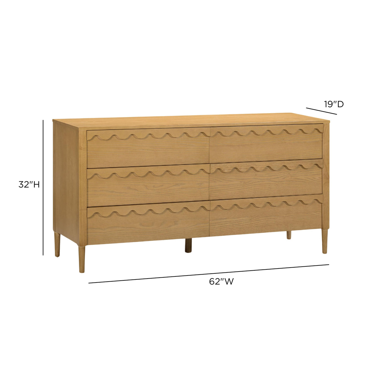 TOV Oodle Natural Ash 6 Drawer Dresser