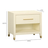 TOV Dani Cream Shagreen Nightstand