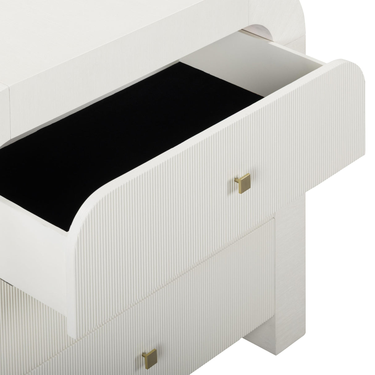 TOV Hump White Arched 3-Drawer Chest
