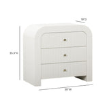 TOV Hump White Arched 3-Drawer Chest