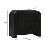 TOV Hump Black Arched 3-Drawer Chest