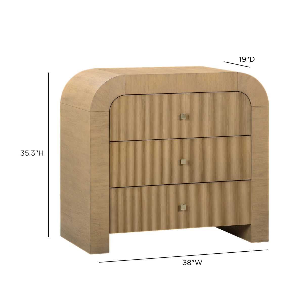 TOV Hump Natural Arched 3-Drawer Chest