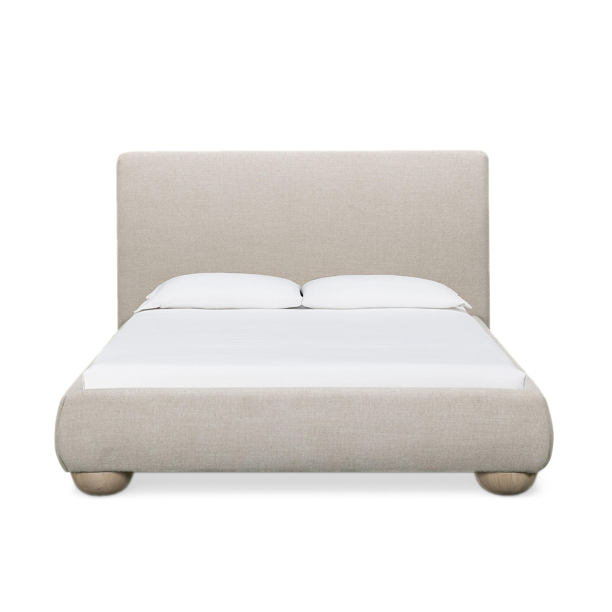 TOV Rayne Cream Textured Fabric Queen Bed