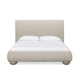 TOV Rayne Cream Textured Fabric Queen Bed
