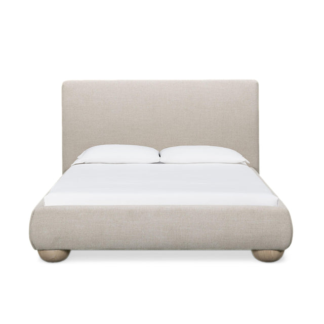 TOV Rayne Cream Textured Fabric Queen Bed