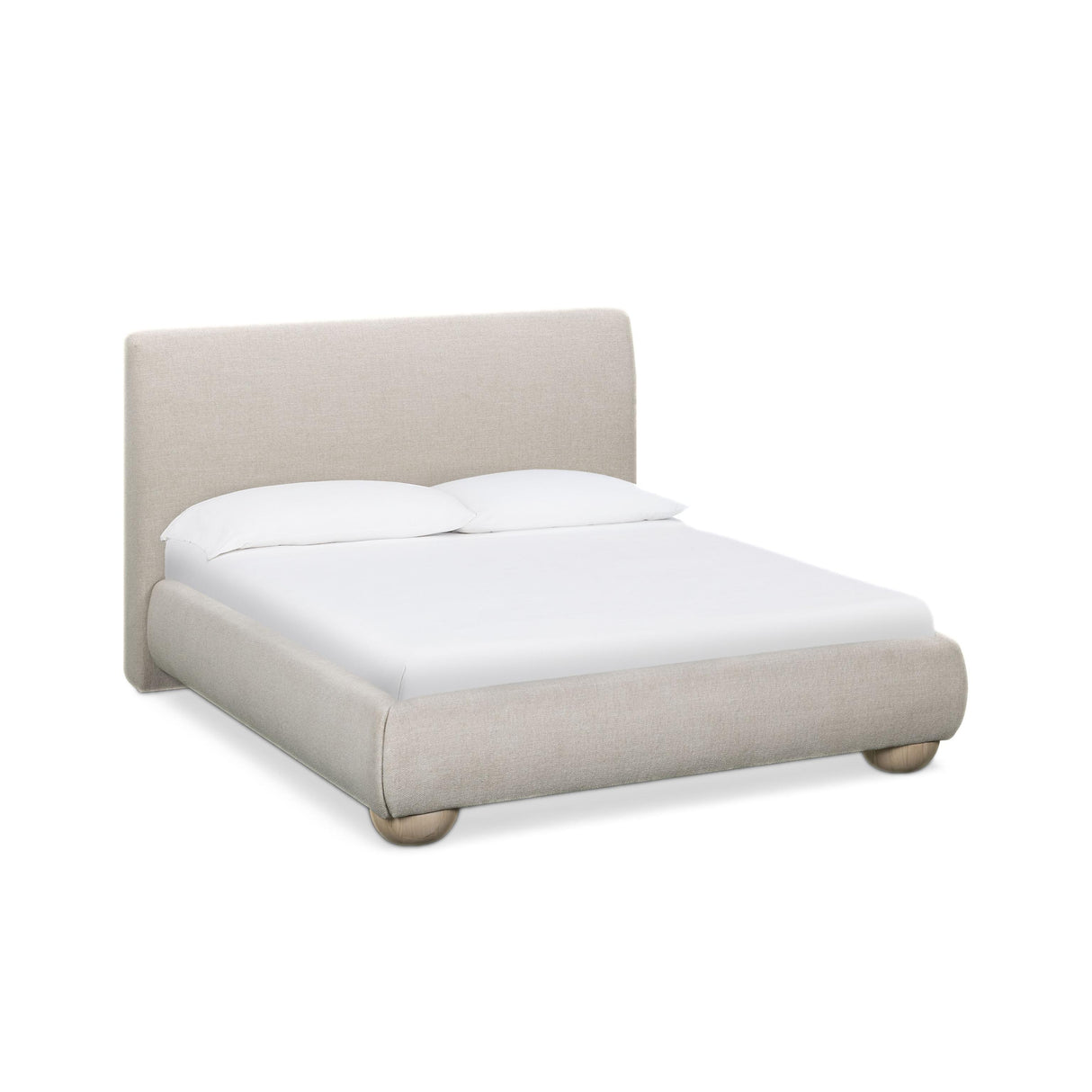 TOV Rayne Cream Textured Fabric Queen Bed