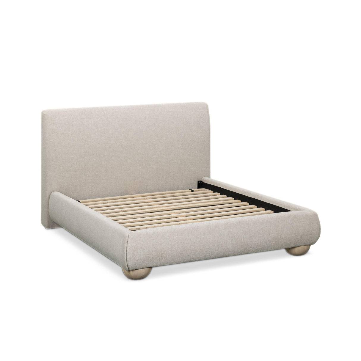 TOV Rayne Cream Textured Fabric Queen Bed