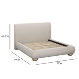 TOV Rayne Cream Textured Fabric Queen Bed