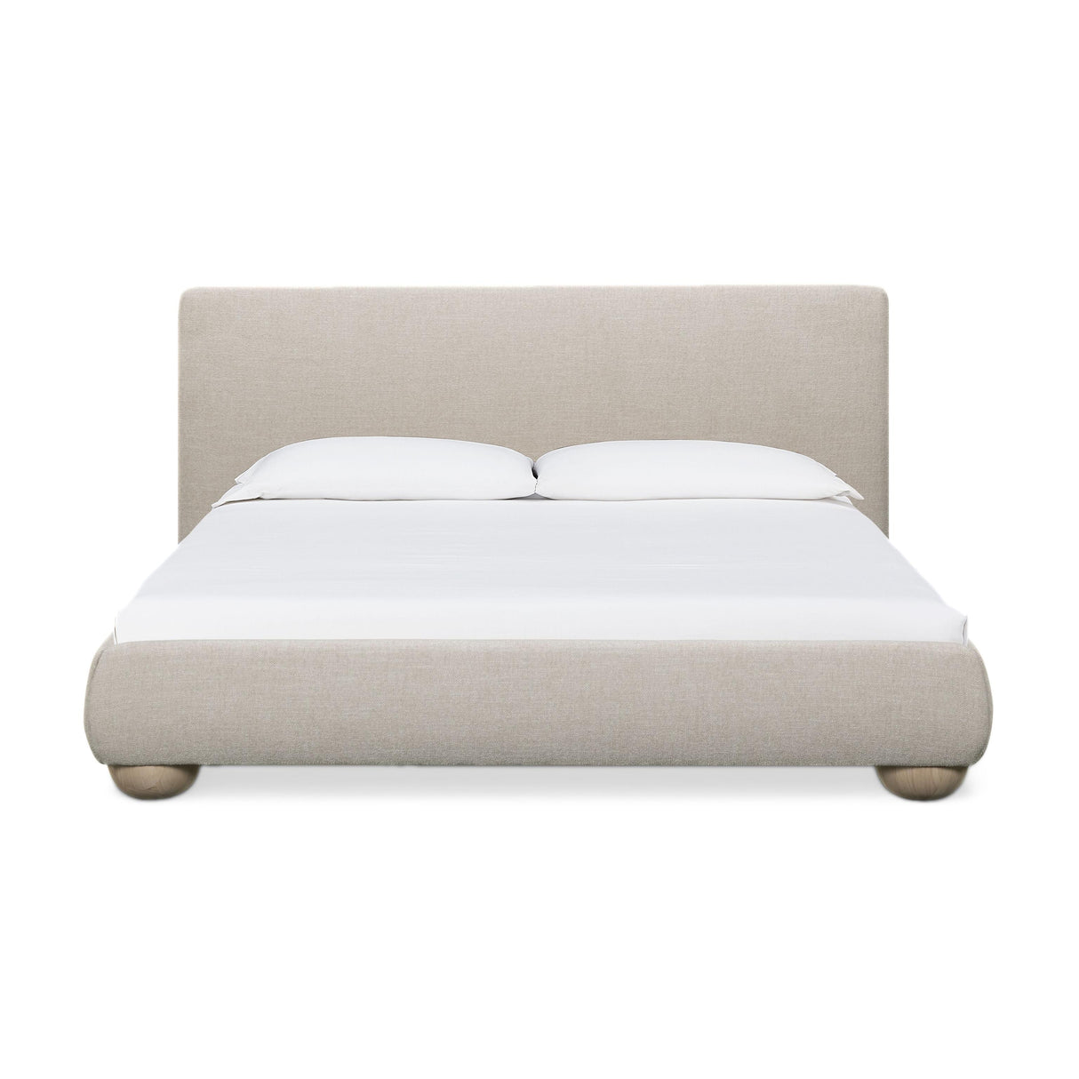 TOV Rayne Cream Textured Fabric King Bed