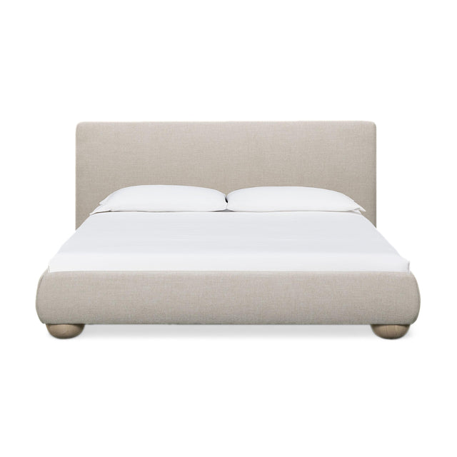 TOV Rayne Cream Textured Fabric King Bed