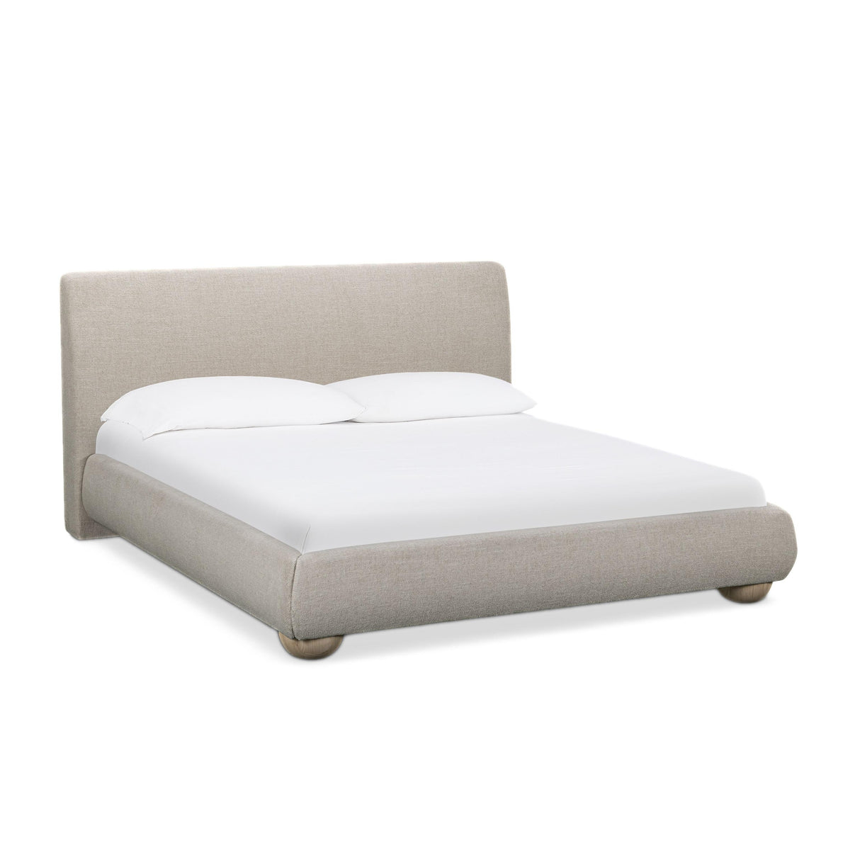 TOV Rayne Cream Textured Fabric King Bed