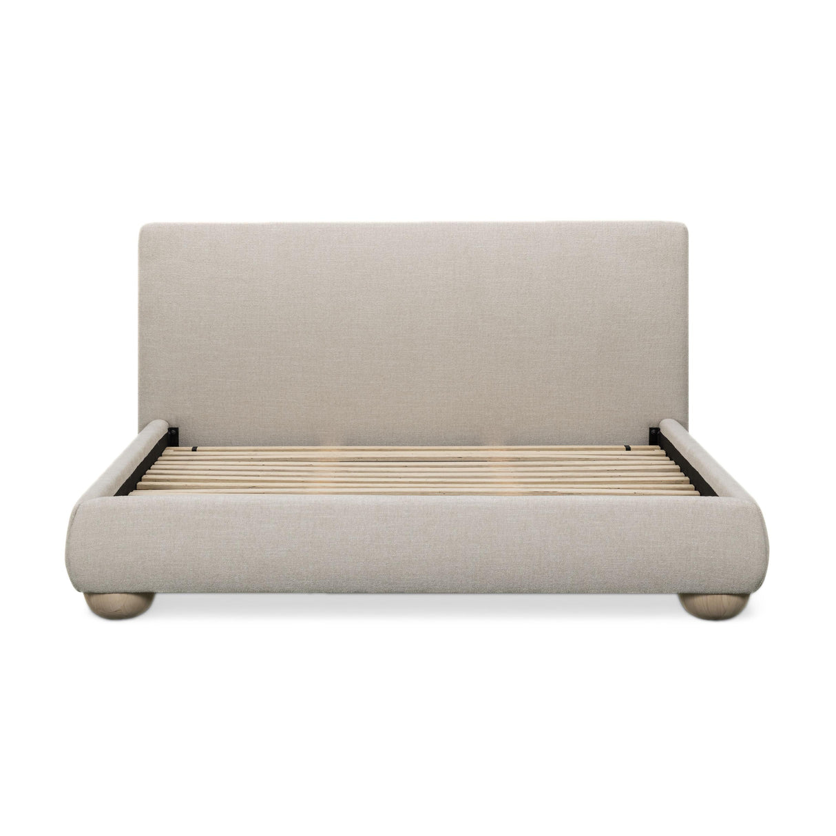 TOV Rayne Cream Textured Fabric King Bed