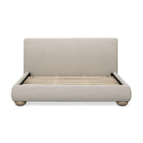 TOV Rayne Cream Textured Fabric King Bed
