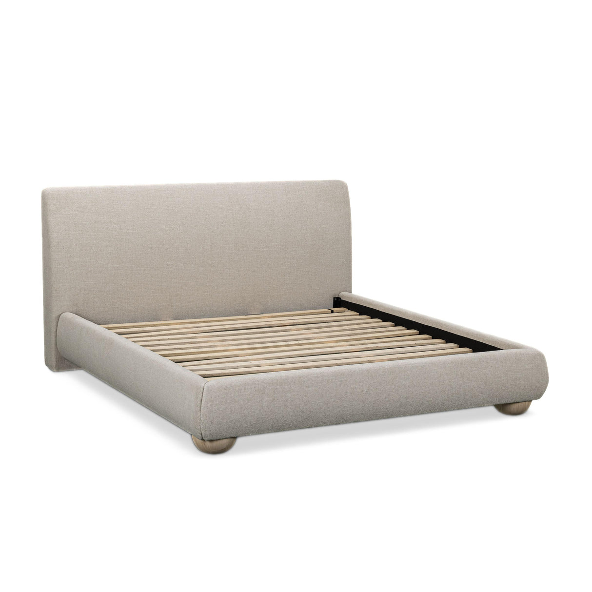 TOV Rayne Cream Textured Fabric King Bed
