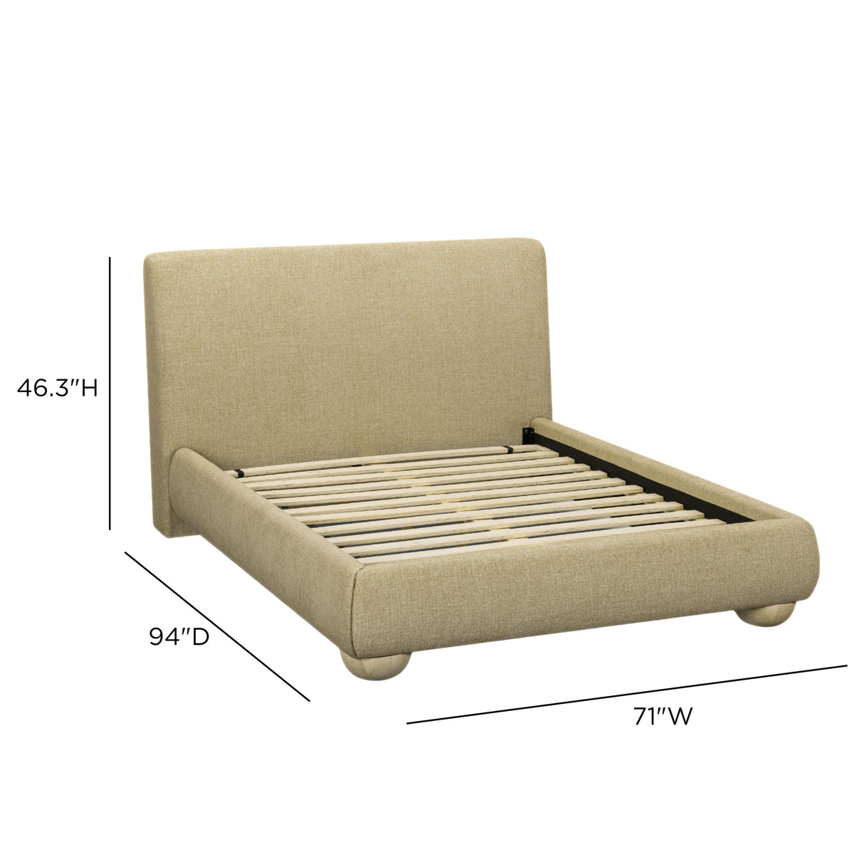TOV Rayne Honey Textured Fabric Queen Bed