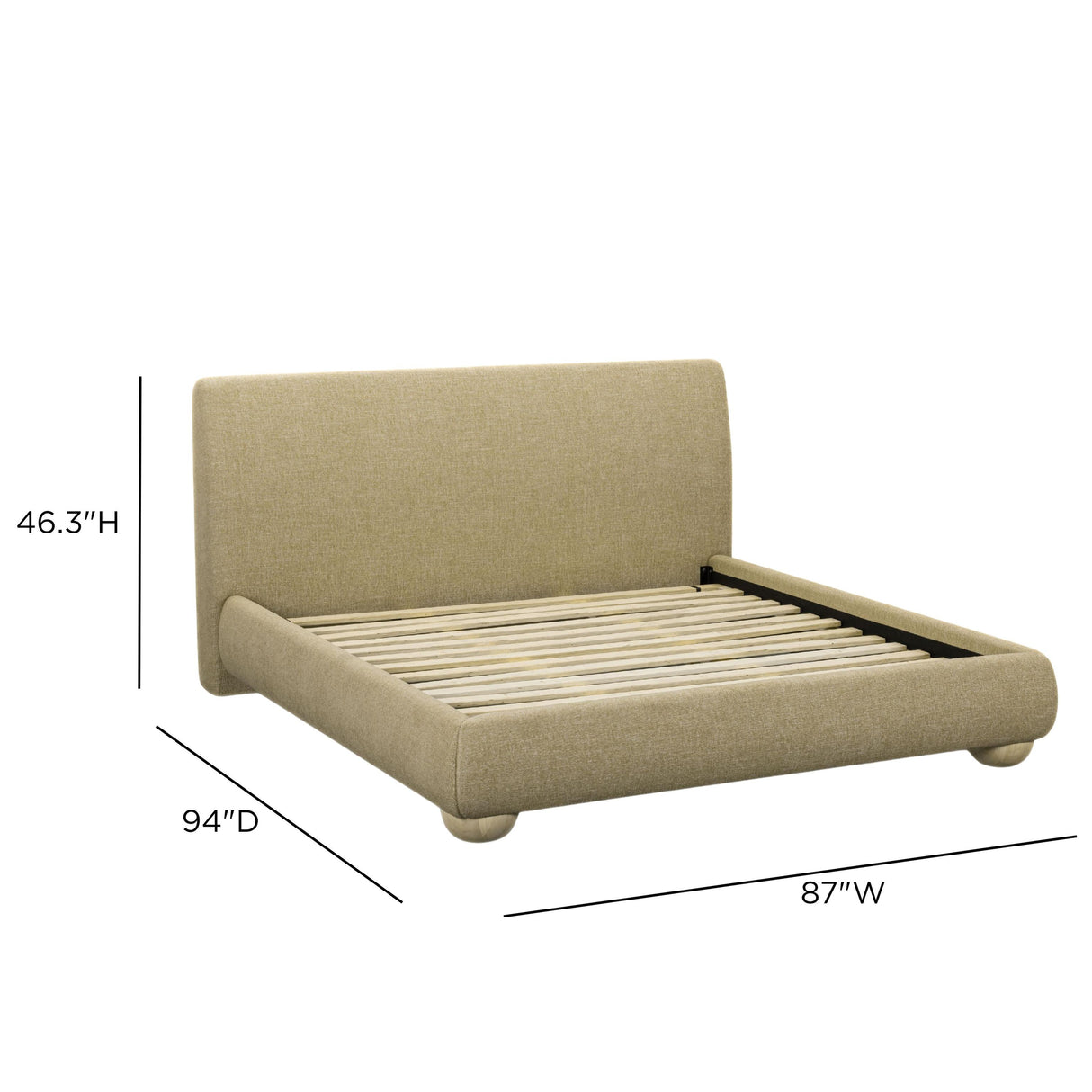 TOV Rayne Honey Textured Fabric King Bed