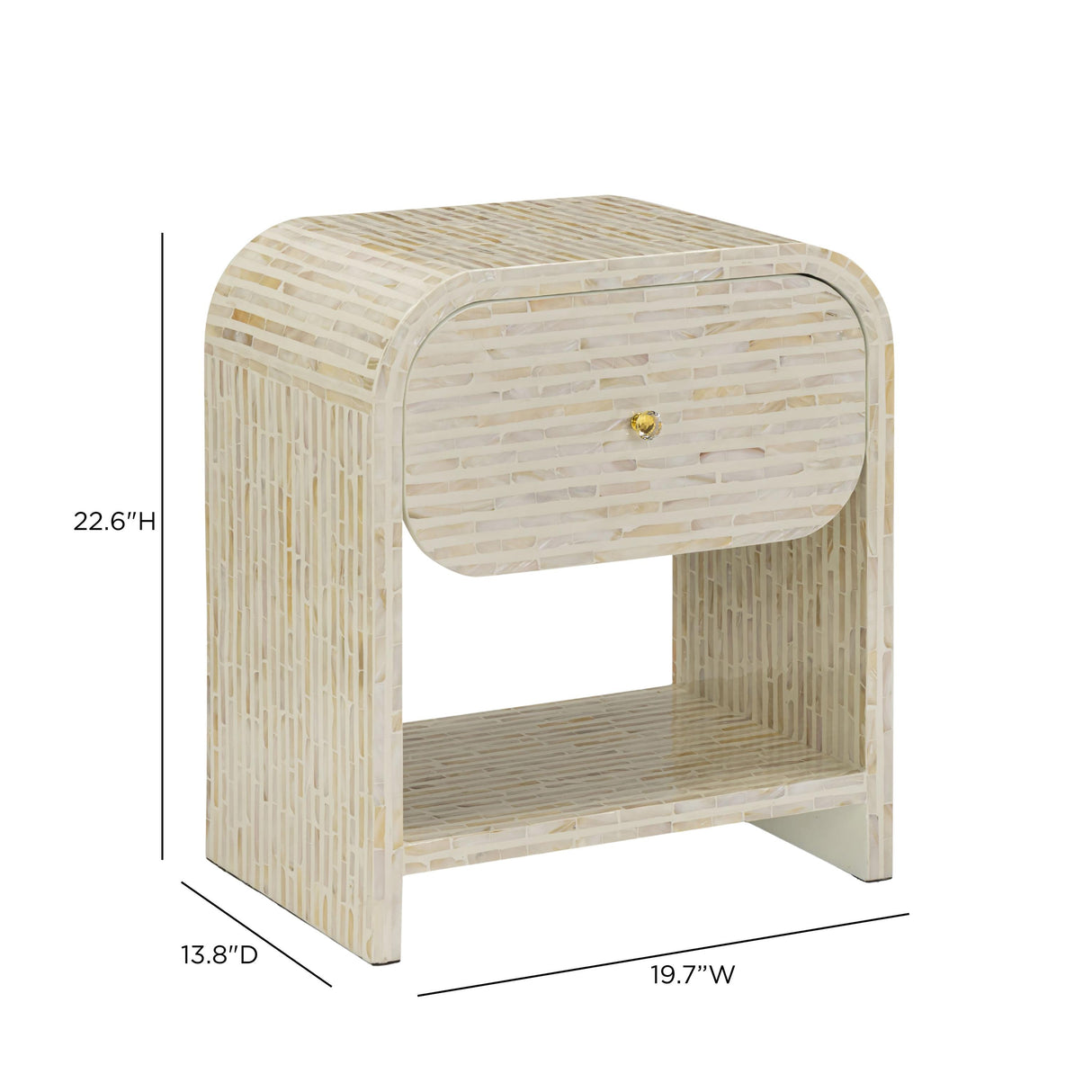 TOV Borno Mother of Pearl Nightstand