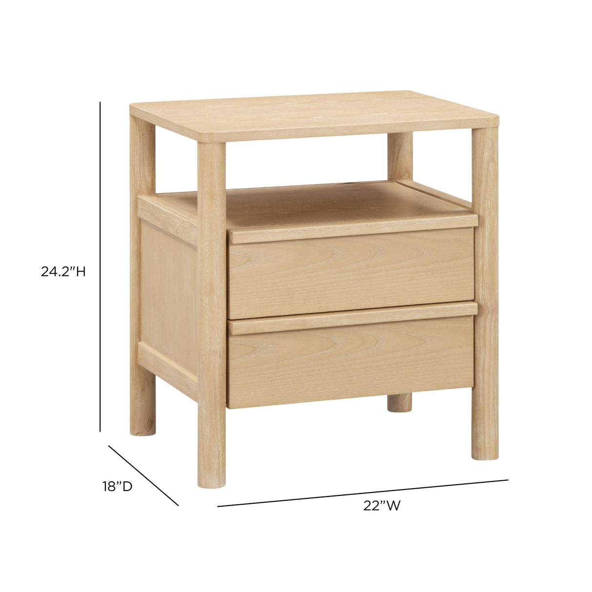 TOV Tyra Natural Cerused Ash Nightstand