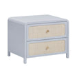 TOV Patty Pastel Blue Rattan 2 Drawer Nightstand