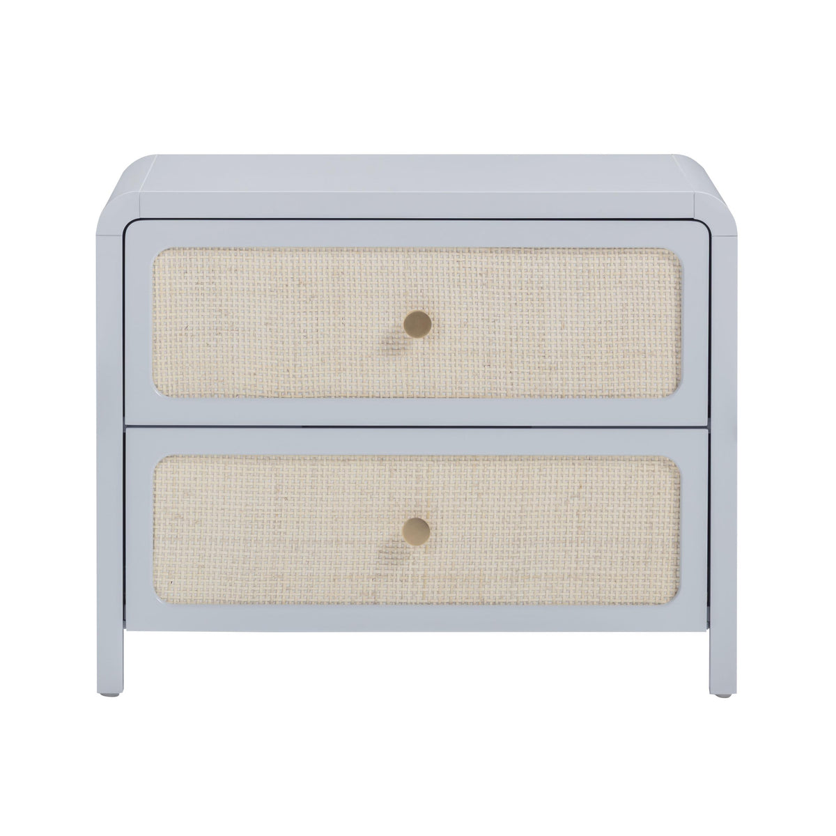 TOV Patty Pastel Blue Rattan 2 Drawer Nightstand