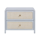 TOV Patty Pastel Blue Rattan 2 Drawer Nightstand