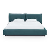 TOV Mel Teal Faux Mohair King Bed