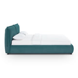 TOV Mel Teal Faux Mohair King Bed