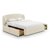 TOV Corey Cream Upcycled Linen Queen Storage Bed
