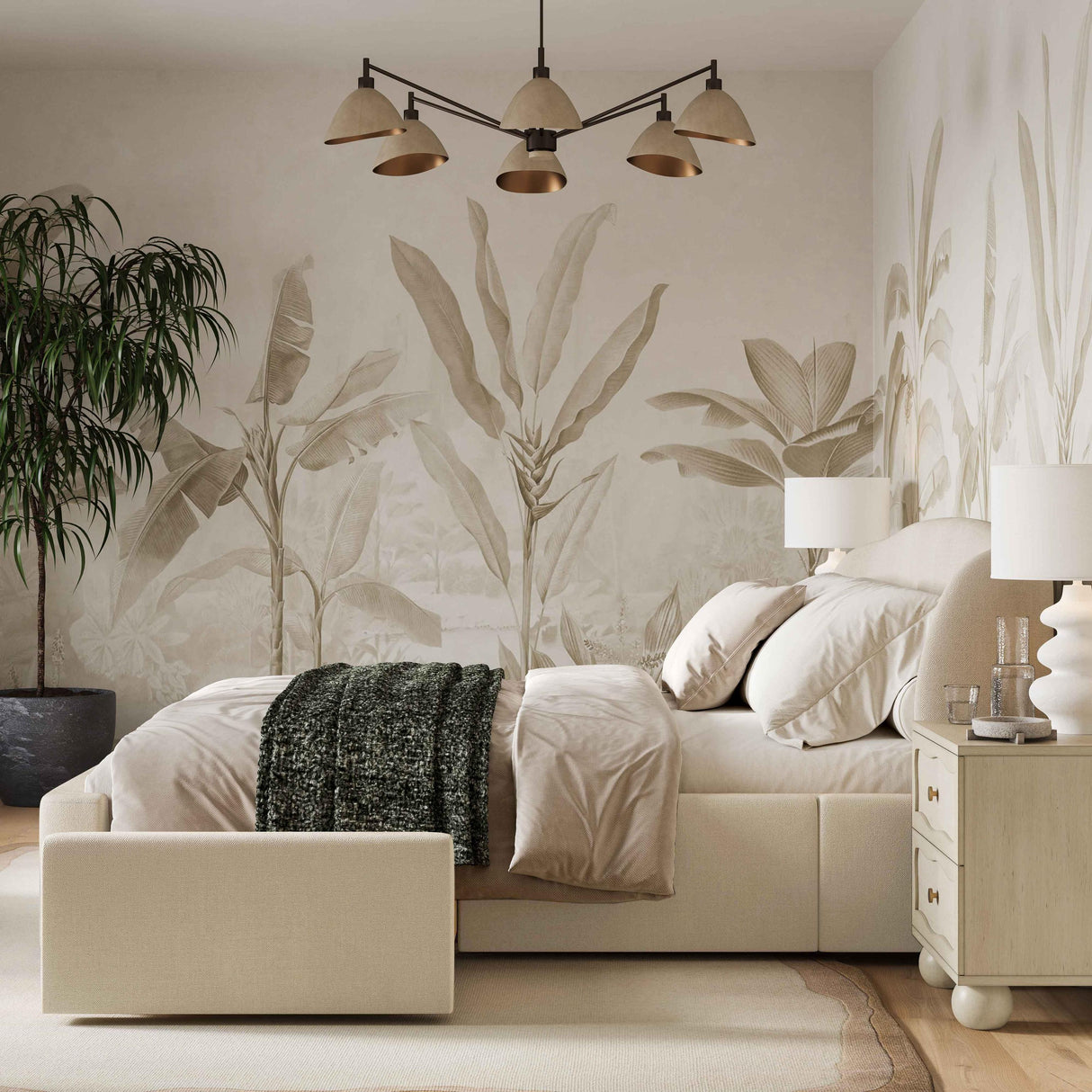 TOV Corey Cream Upcycled Linen Queen Storage Bed