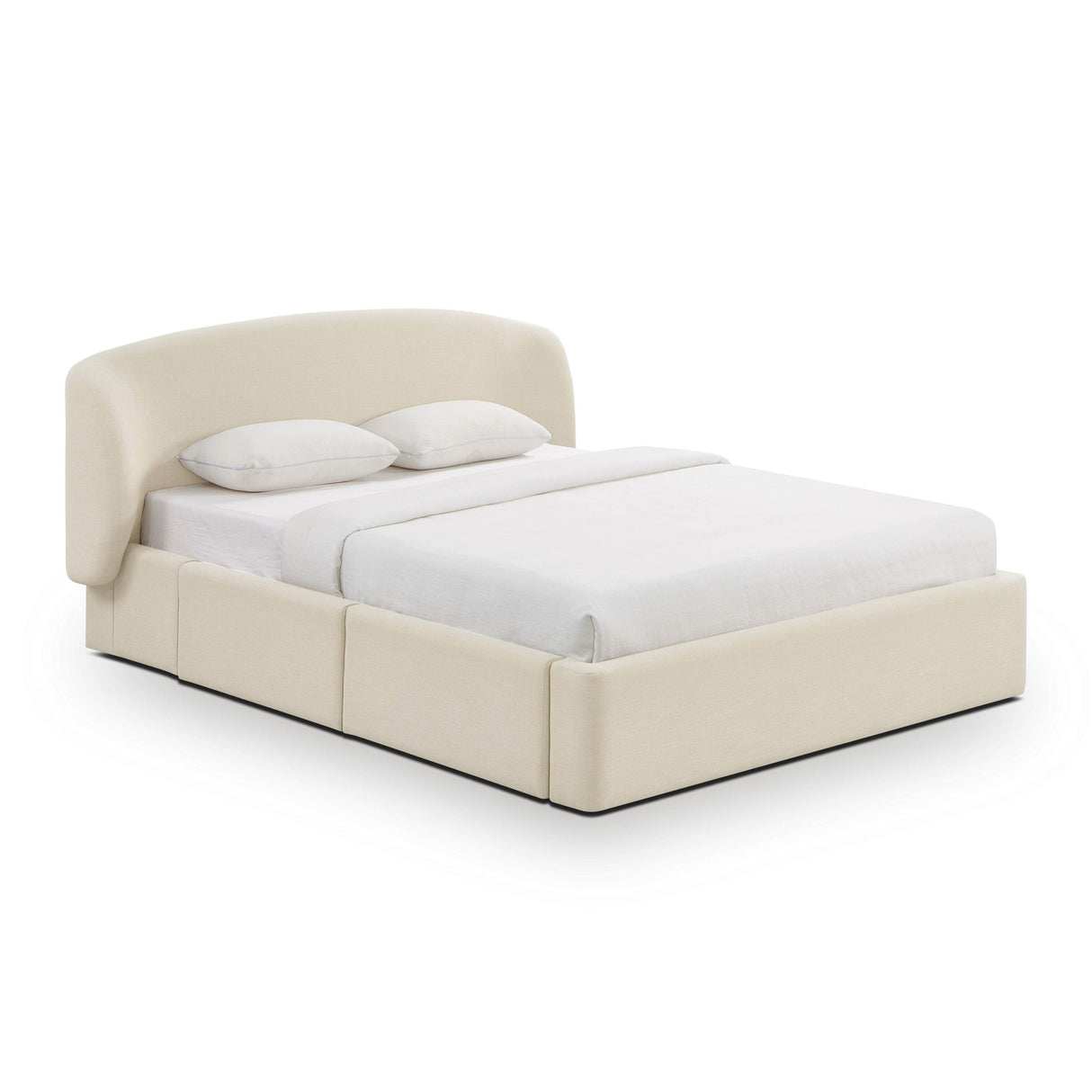 TOV Corey Cream Upcycled Linen Queen Storage Bed