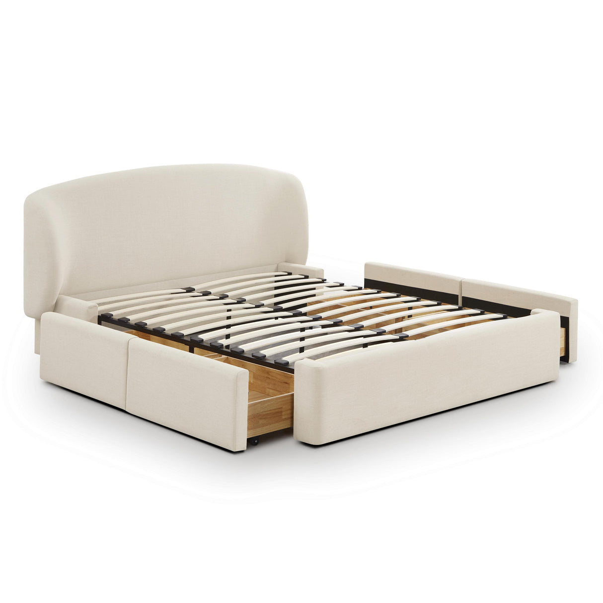 TOV Corey Cream Upcycled Linen Queen Storage Bed