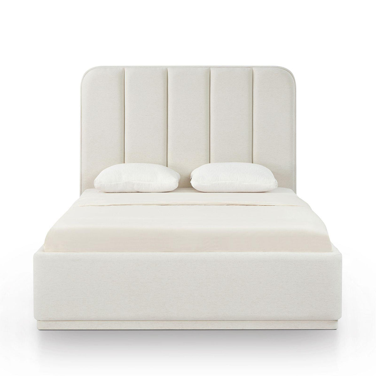 TOV Parker Cream Chenille Queen Bed