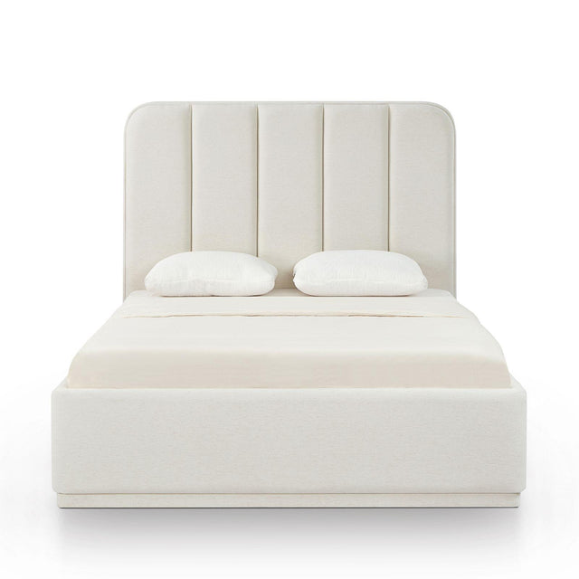 TOV Parker Cream Chenille Queen Bed