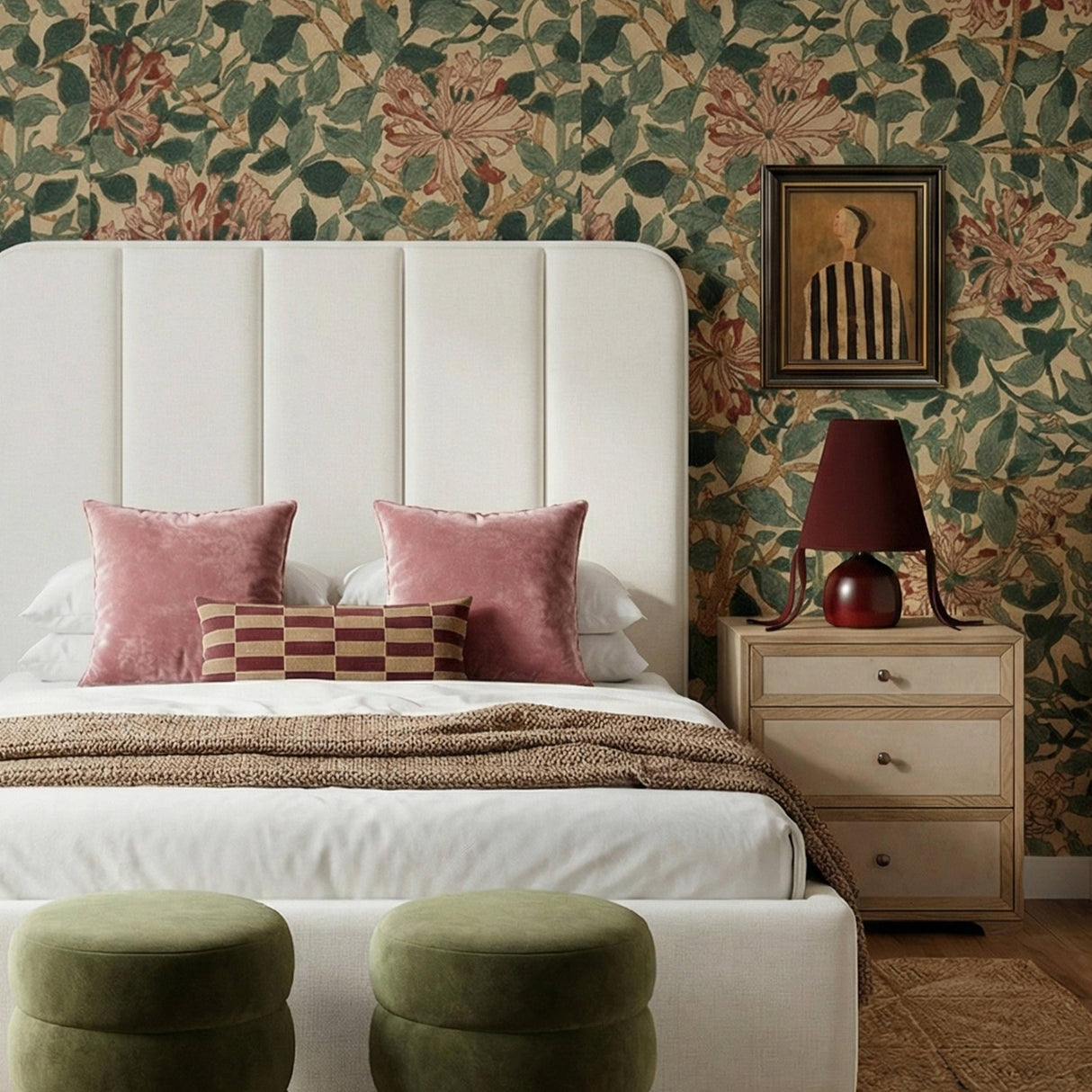 TOV Parker Cream Chenille Queen Bed