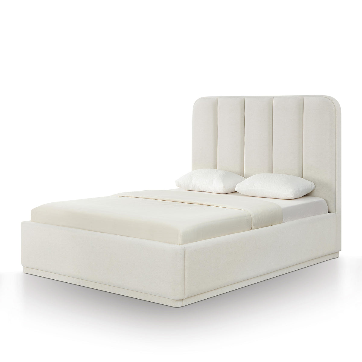 TOV Parker Cream Chenille Queen Bed