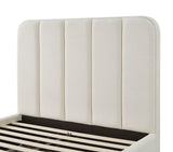 TOV Parker Cream Chenille Queen Bed