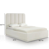 TOV Parker Cream Chenille Queen Bed