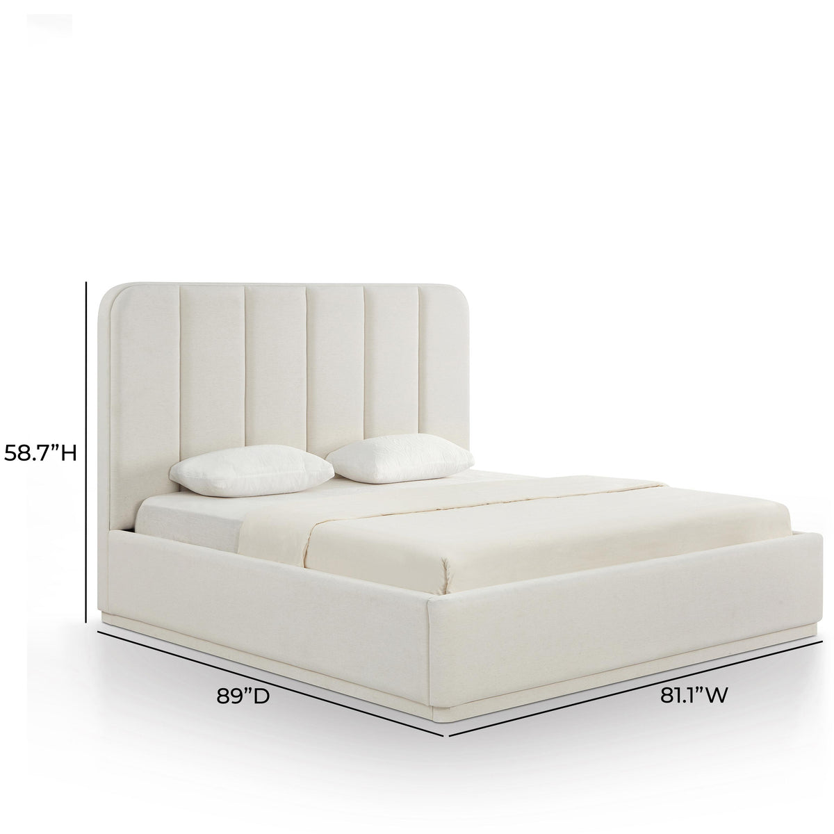 TOV Parker Cream Chenille King Bed