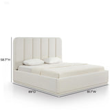 TOV Parker Cream Chenille King Bed