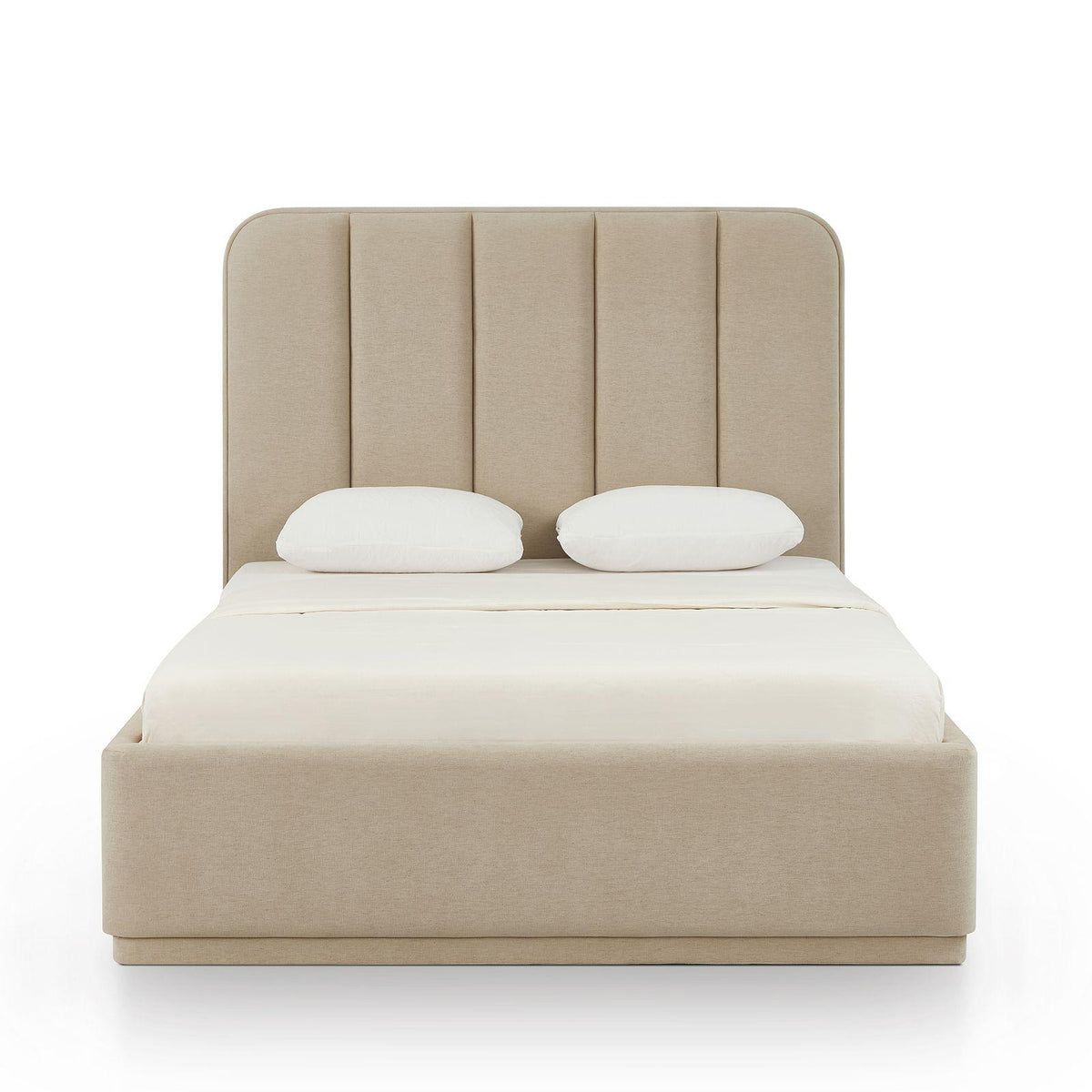 TOV Parker Tan Chenille Queen Bed