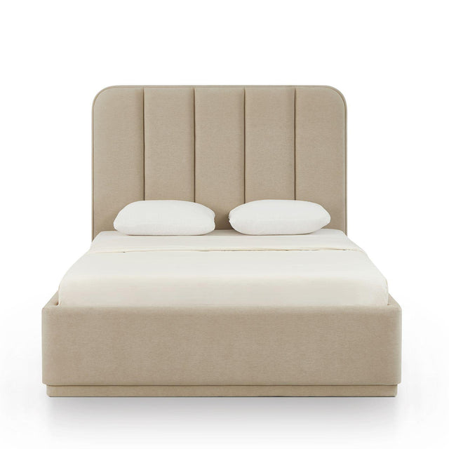 TOV Parker Tan Chenille Queen Bed