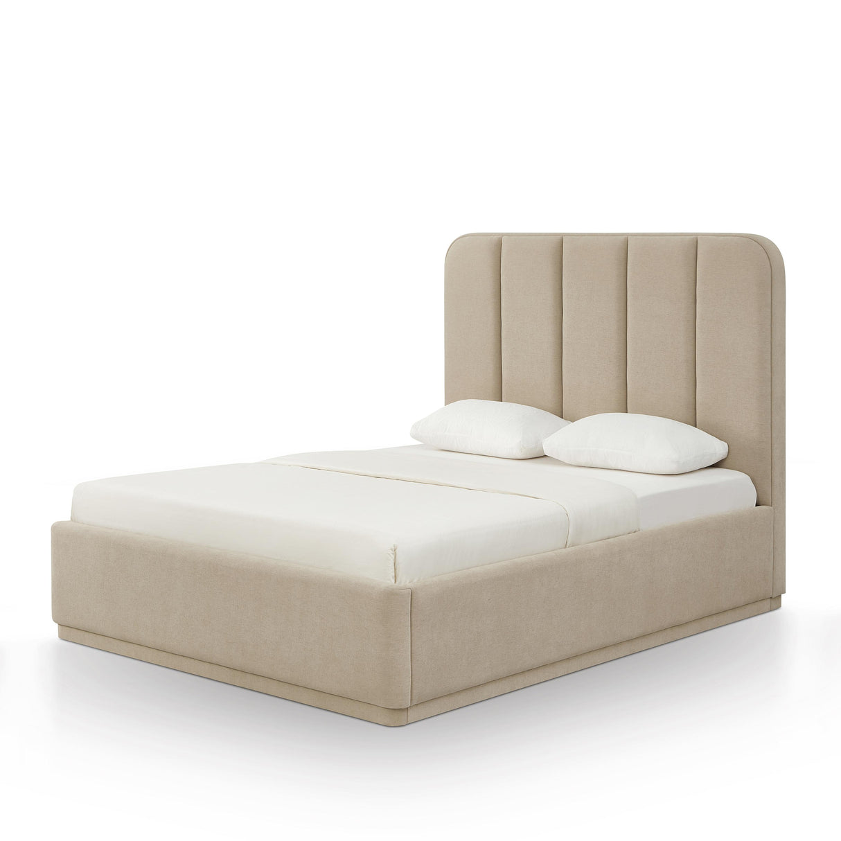 TOV Parker Tan Chenille Queen Bed