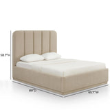 TOV Parker Tan Chenille Queen Bed