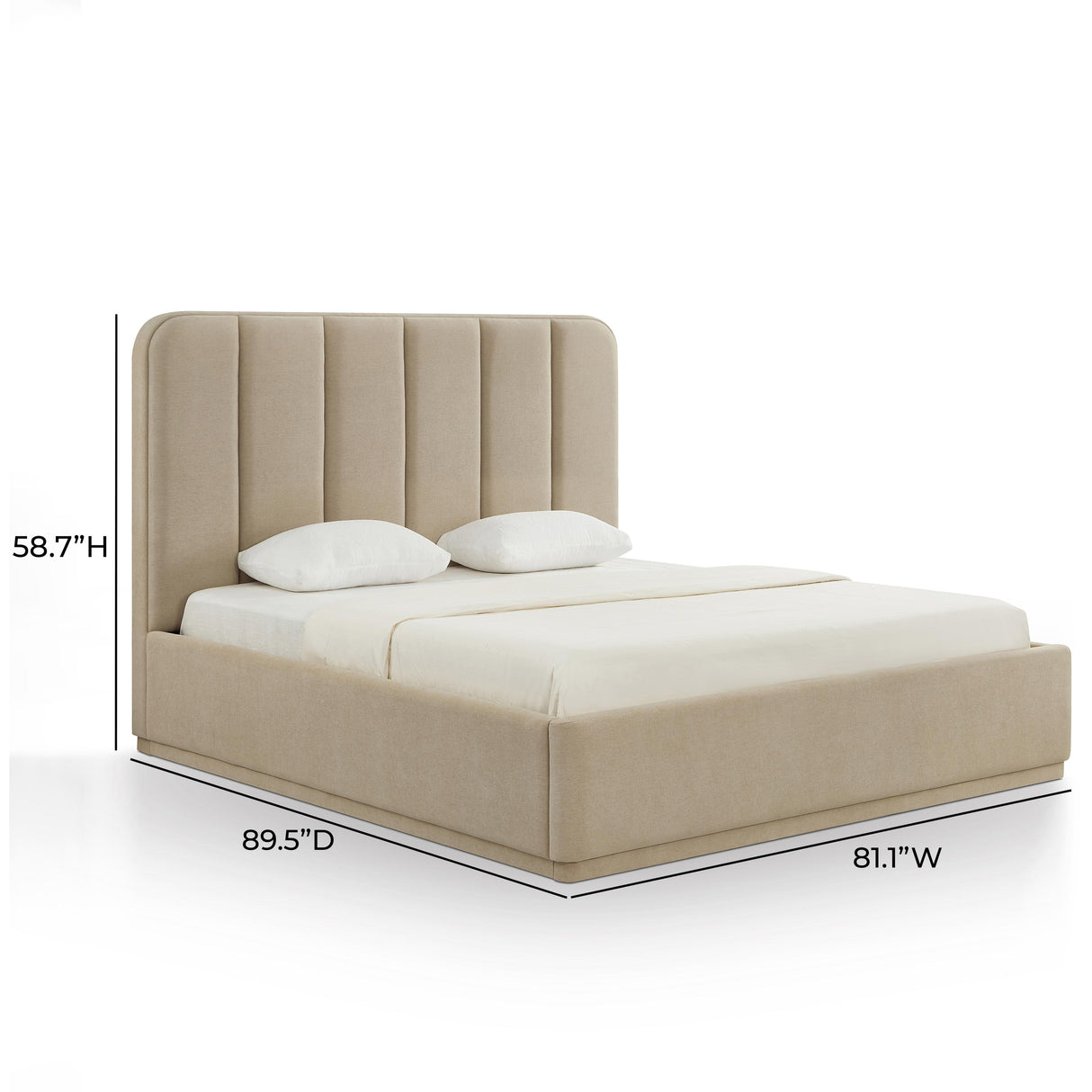 TOV Parker Tan Chenille King Bed
