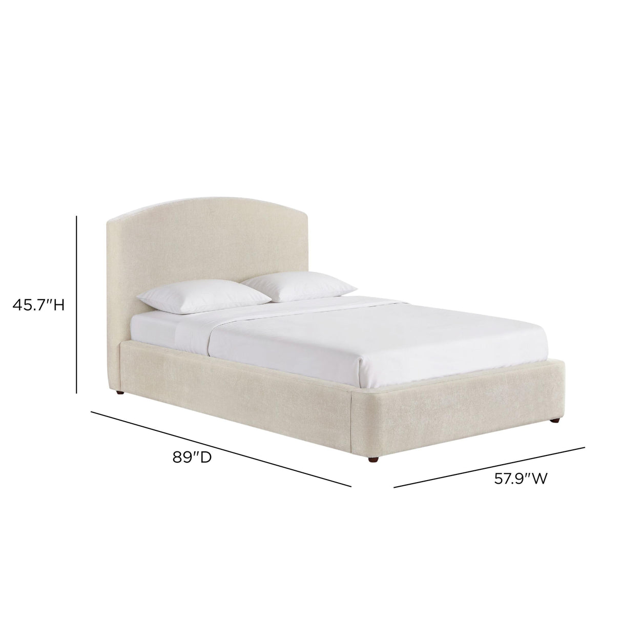 TOV Leah Cream Performance Chenille Bed in Special 48 Width Sizing