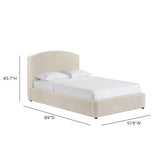 TOV Leah Cream Performance Chenille Bed in Special 48 Width Sizing